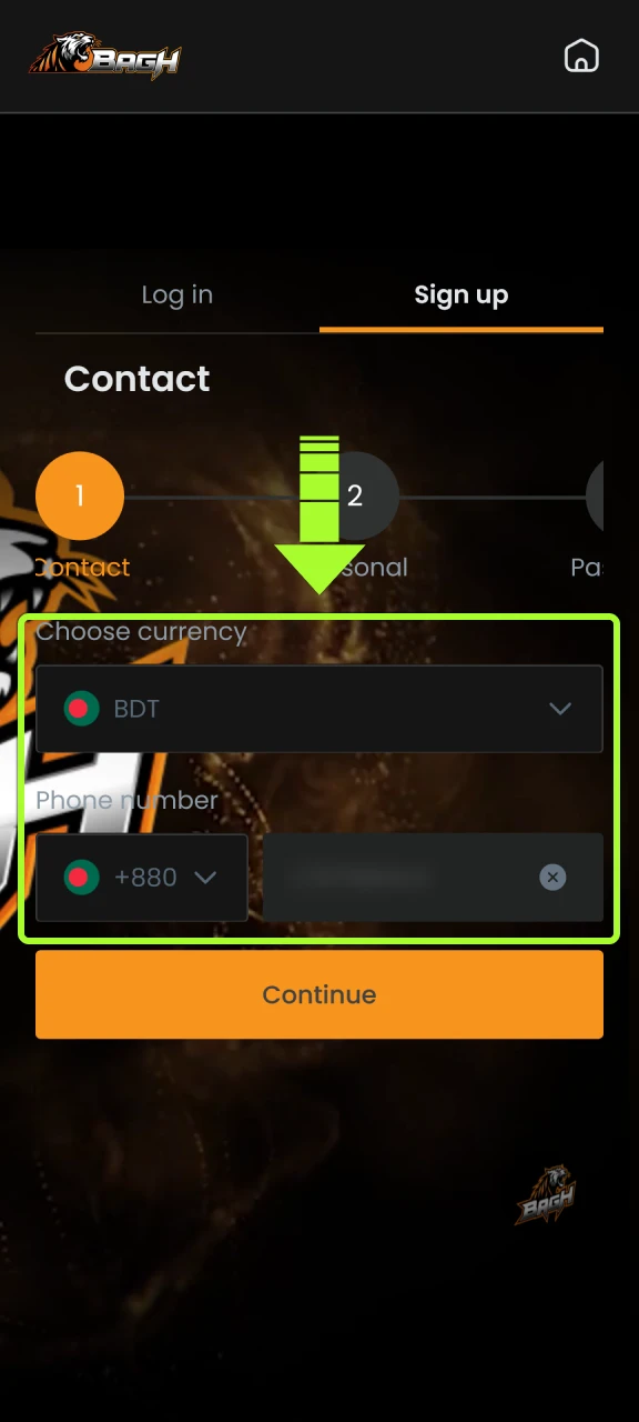 Provide accurate details for your new registration in the Bagh App.