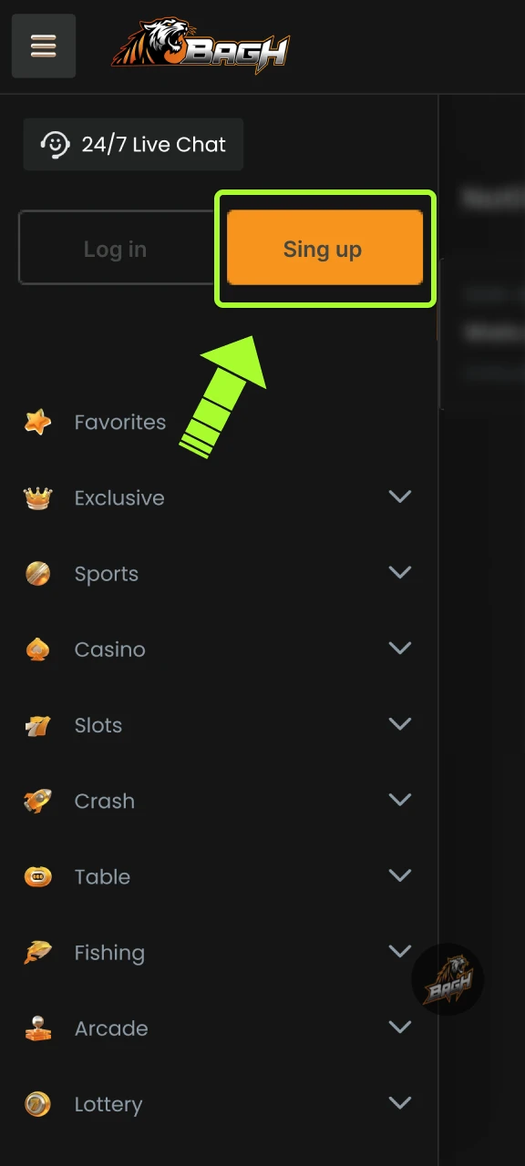 Choose your favorite sign-up method to create a Bagh App account.