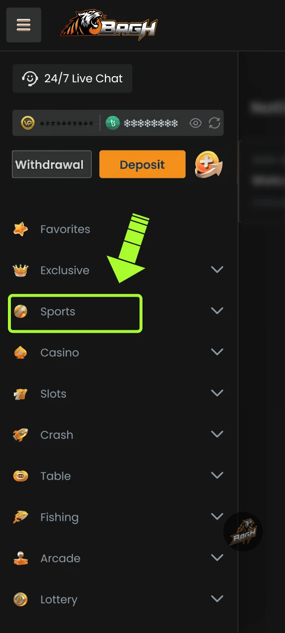 Visit the sports section within the Bagh App to explore active events.