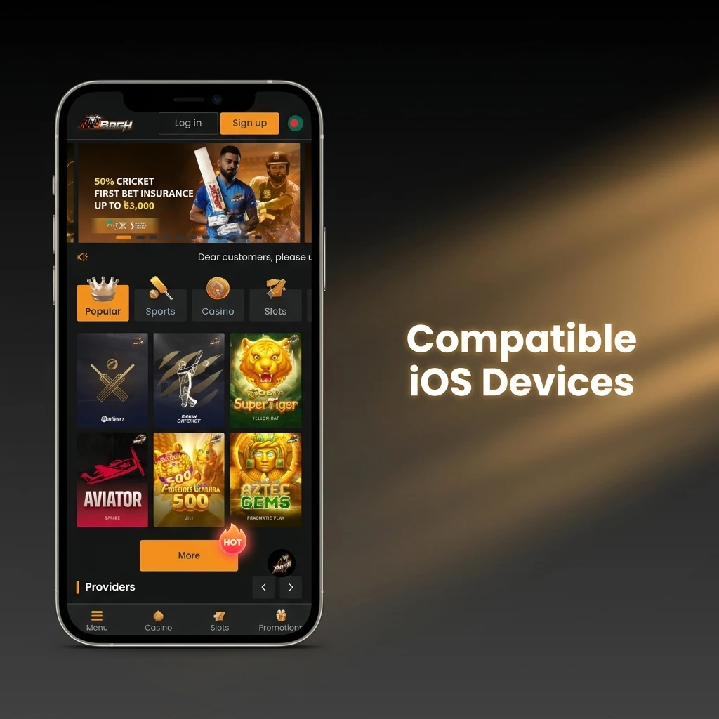 List of compatible iOS devices for the Bagh app including iPhone X through iPhone 15 and iPad Air and iPad Pro models