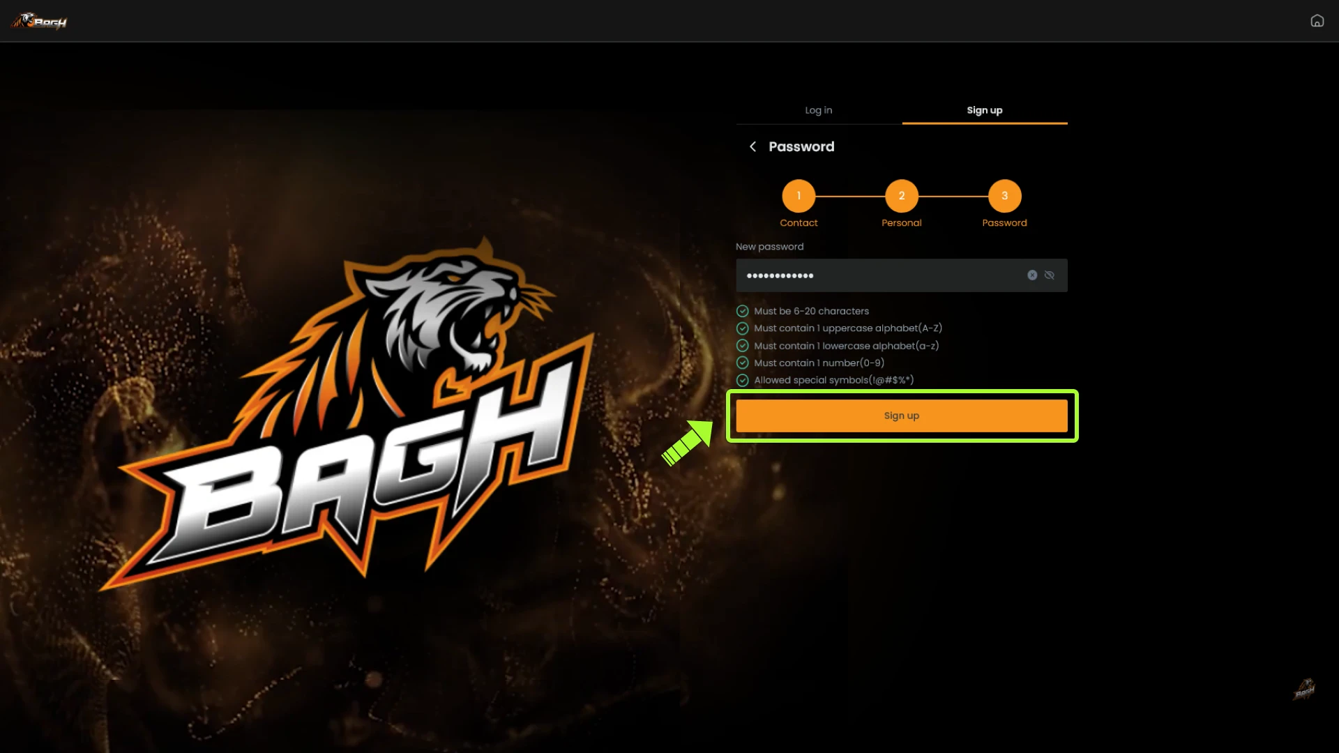Finalize your Bagh Registration and agree to the platform terms.