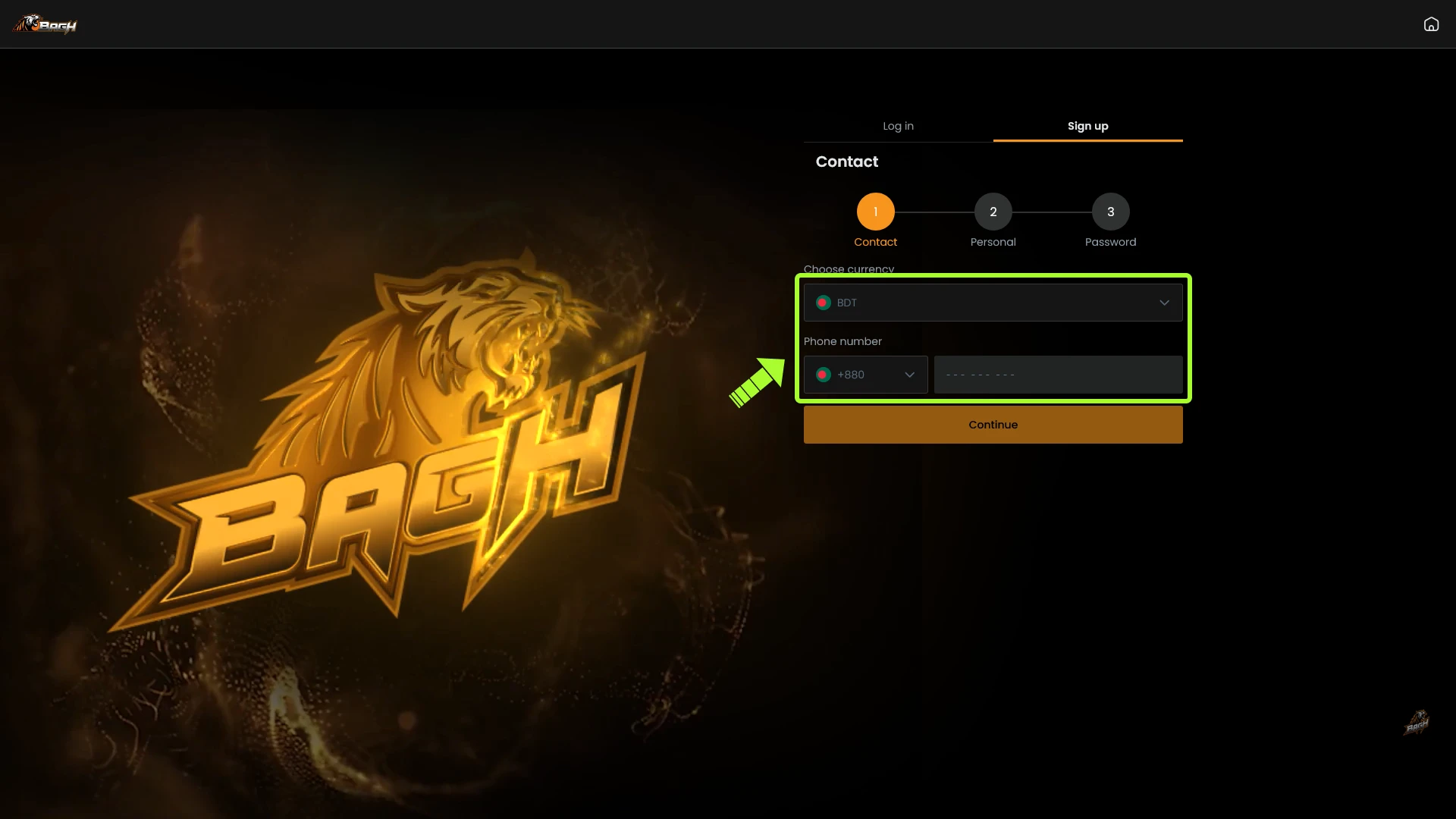 Enter your personal data in the Bagh Registration form today.
